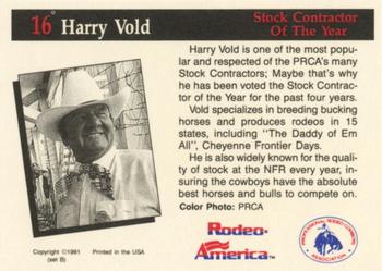 1991 Rodeo America Set B #16 Harry Vold Back
